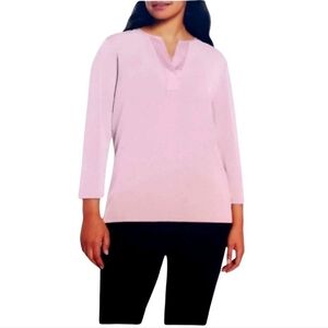 Banana Republic Women's 3/4 Sleeve V Neck Tunic Top Pink